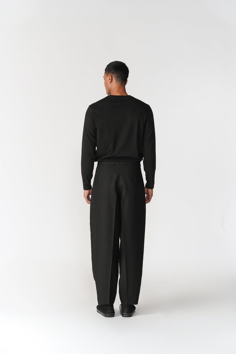 Knife Pleat Barrel Pants pant/trouser by Turn Black in black for men Worldwide