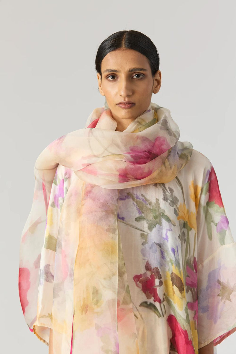 MARIA DUPATTA organza by Yam in white color for women Worldwide