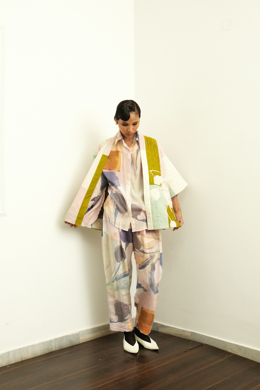 Poem Quilted Kimono 3 Pc Set