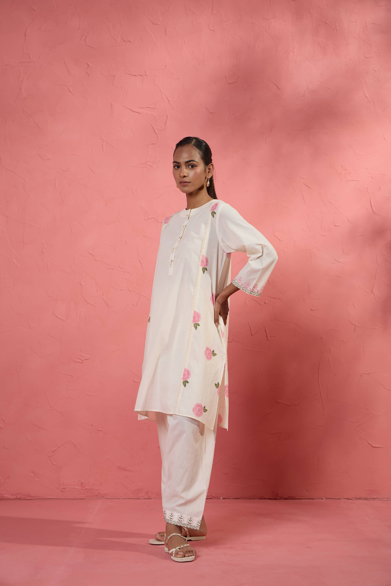 Gul Rose Set 2 cotton cambric light kurta set by AAVIDI in multicolor for women Worldwide