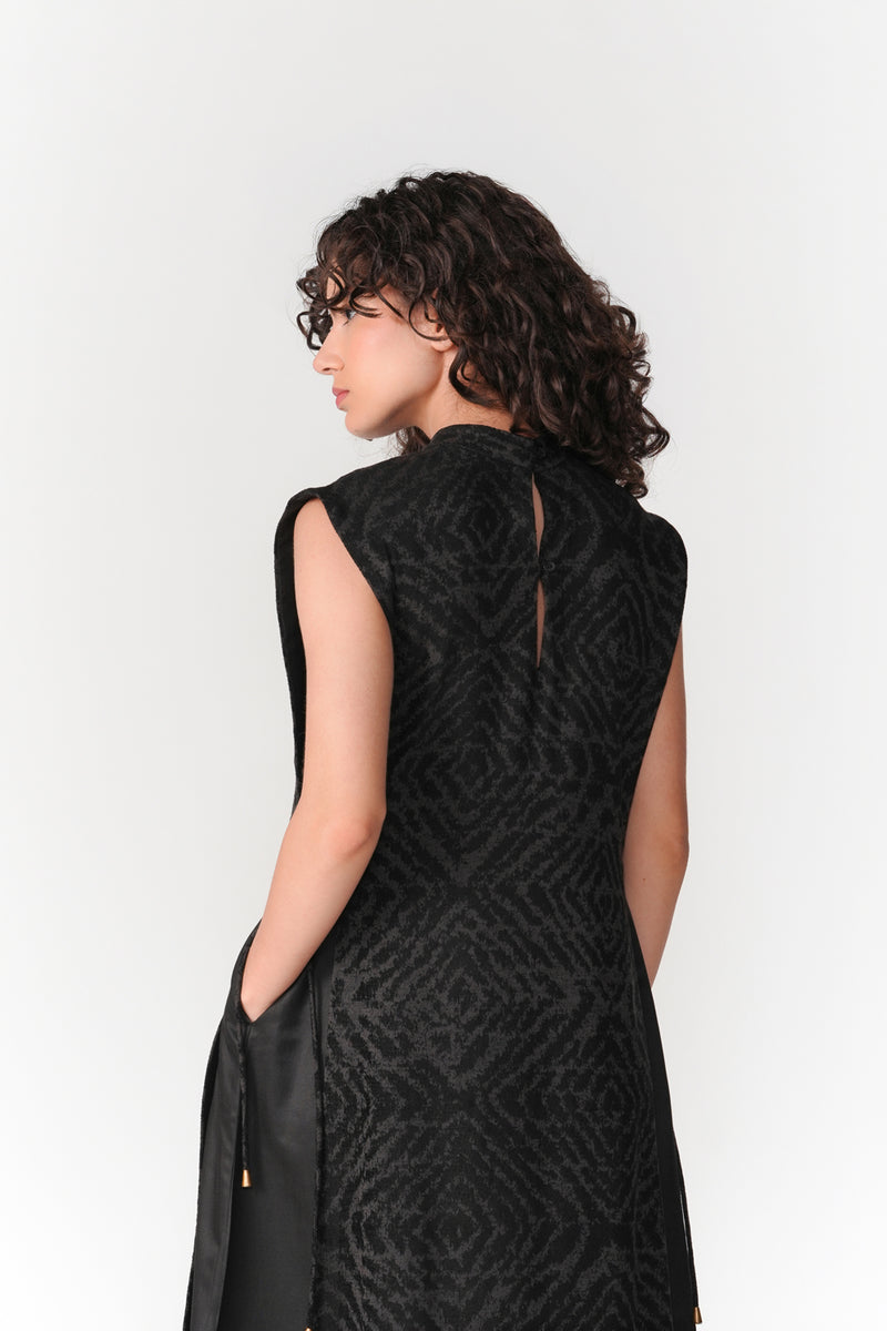 Layered Chenille Dress dress by Turn Black in black for women Worldwide