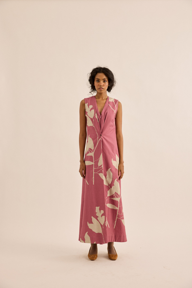 Dalia Jumpsuit oxford jumpsuit by Khara Kapas in rose pink for women Worldwide