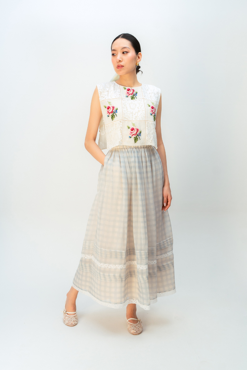 LEMON WISHPER BIB linen jacket/overlay by Ode to Odd in white for women Worldwide