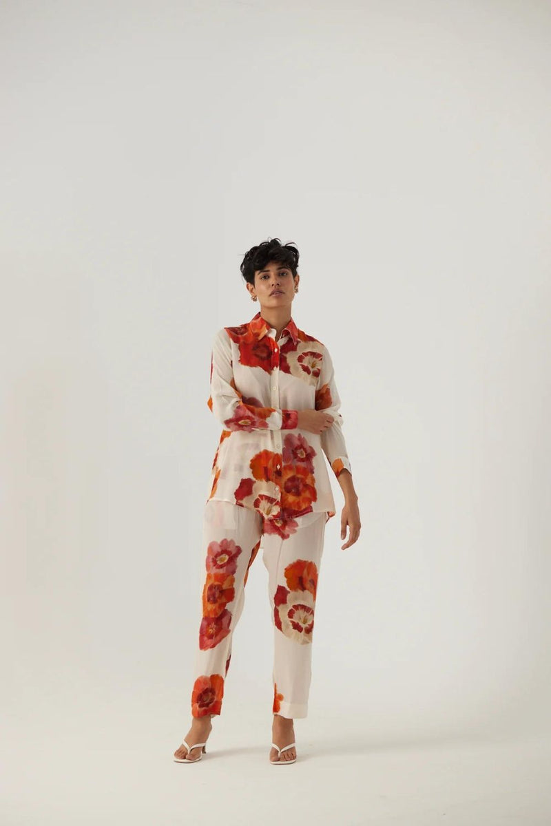 VALENTINE CREPE COORD SET Co-ord Sets by Yam in white color for women Worldwide