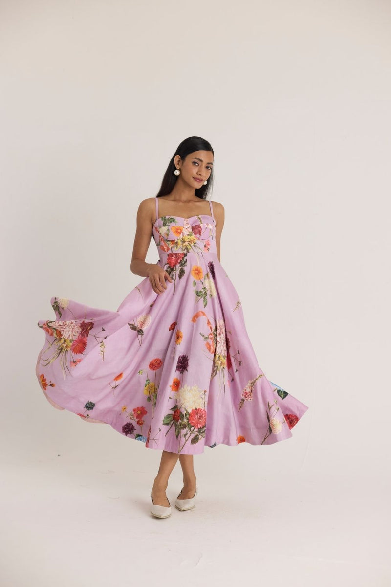 GIGGLE BERRY FLARED BRALETTE DRESS satin by Yam for women Worldwide