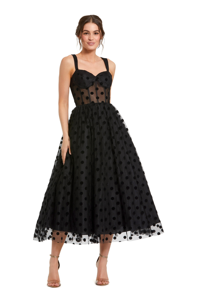 27539-A-Line Midi Dress-Black by Mac Duggal in black color for women Worldwide