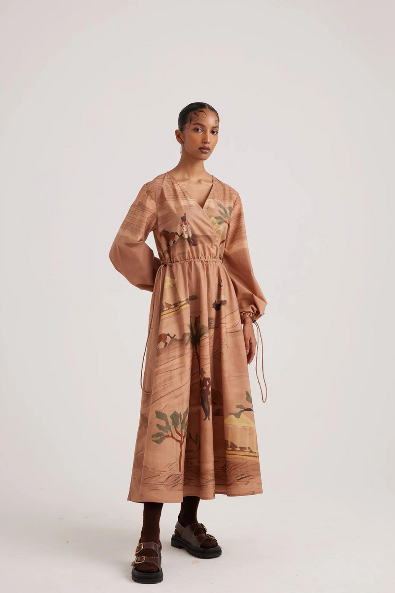 Drawstring Dress-Derby satin by CORD for women Worldwide