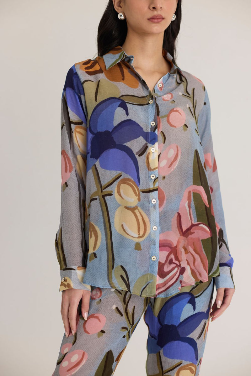 NICO CO-ORD SET by Yam in blue color for women Worldwide