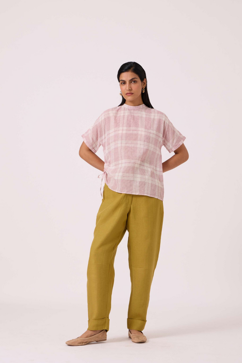 Pip Olive Linen Pants by The Summer House in olive color for women Worldwide