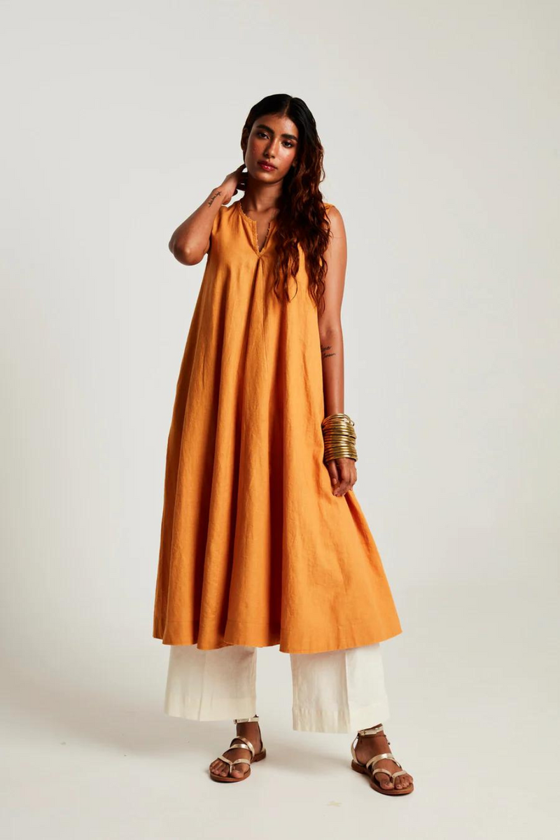 Vanilla Co-Linen Palazzo Pants cotton by Saphed in white color for women Worldwide