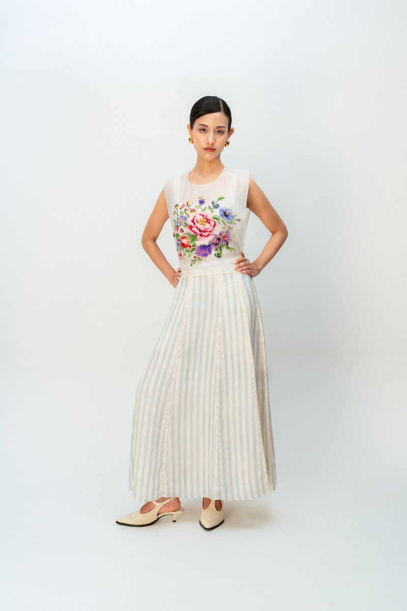 VANILLA BLOOM BIB silk organza jacket/overlay by Ode to Odd in off white for women Worldwide