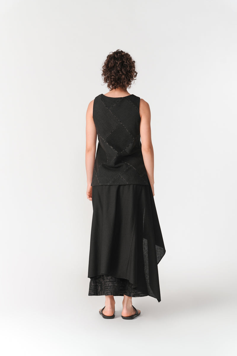 Midi Layered Bias Skirt skirt by Turn Black in black for women Worldwide