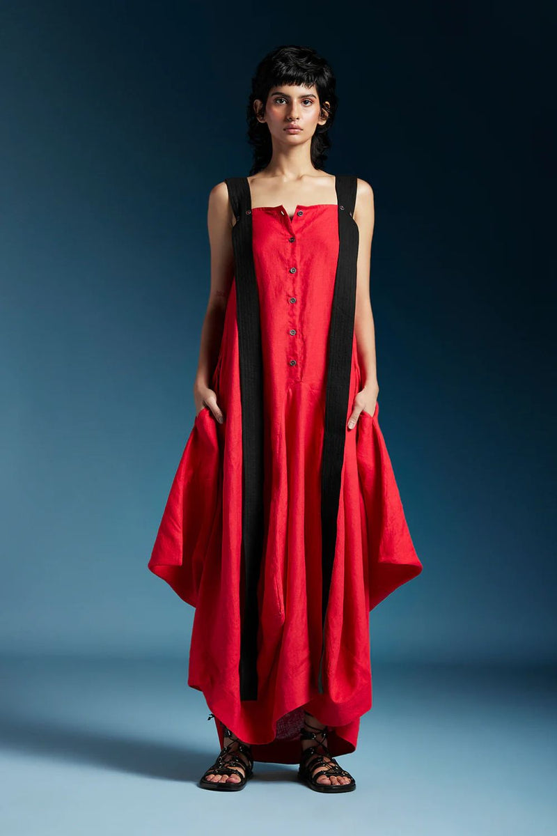 Sienna Dress-Red by Chola in red color for women Worldwide