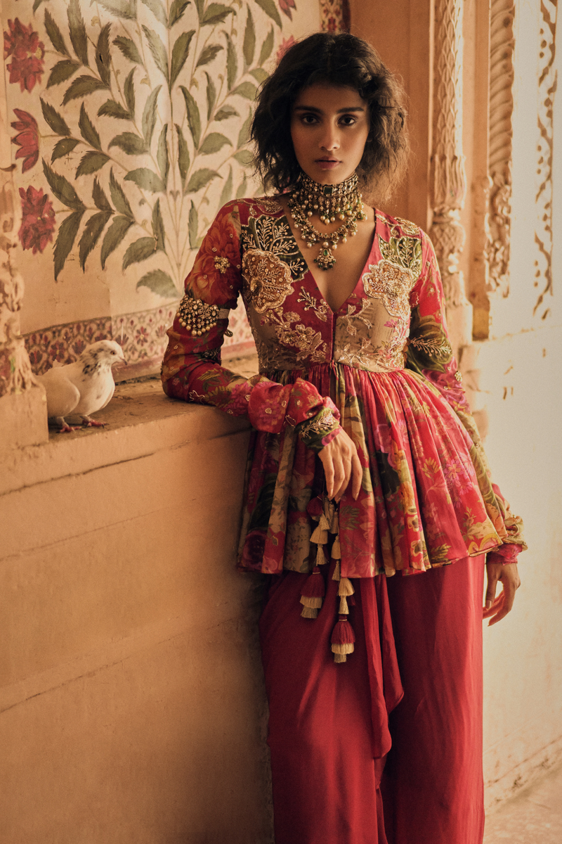 PH-2482
Peplum 
Skirt Set by Paulmi & Harsh for women Worldwide