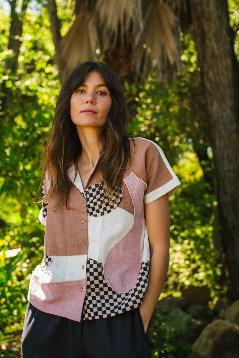 Boro-boro Shirt-MultiColor 100% cotton by World of Crow in multi color for women Worldwide