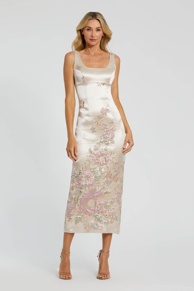 20725-Brocade Midi Dress-Multi mul by Mac Duggal in multi color for women Worldwide