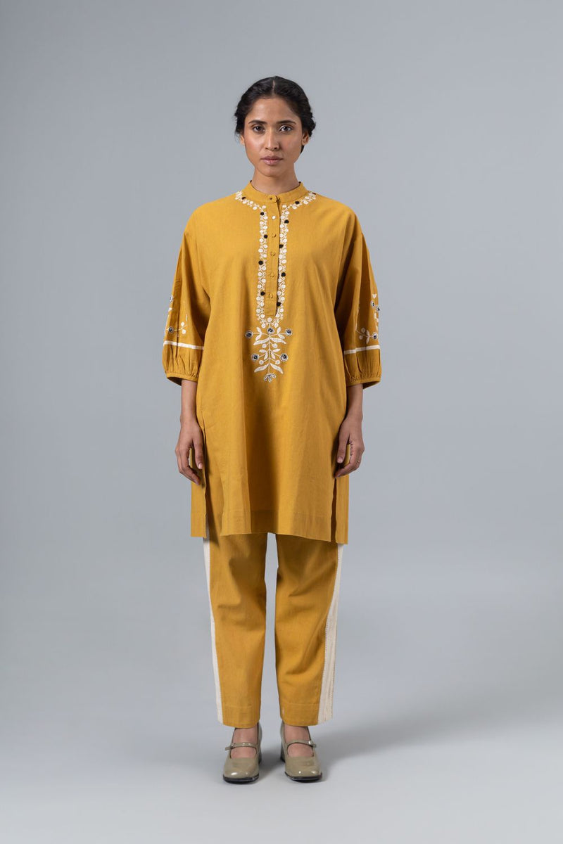 Moori Co-Ord Set-Mustard cotton by Shades of India in mustard color for women Worldwide