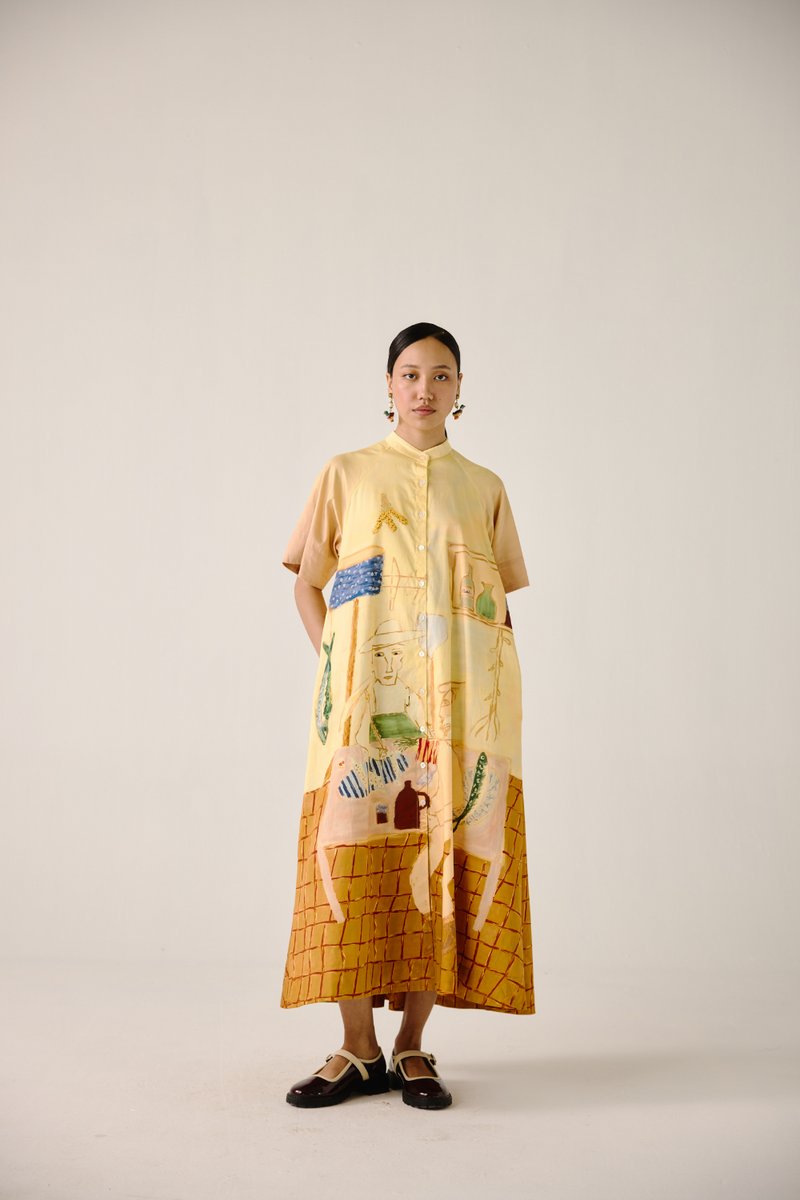 A-Line Long Dress - Fisherman cotton by CORD for women Worldwide