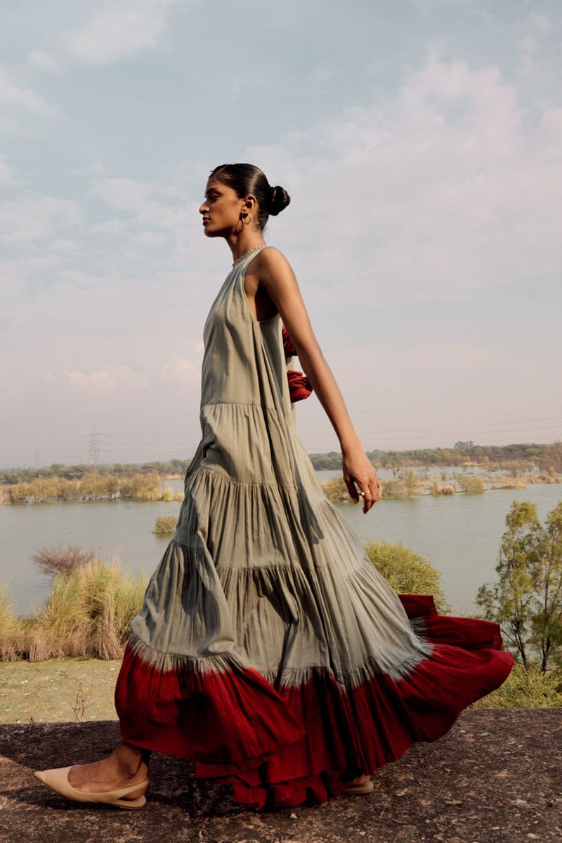 Tesia maxi dress cotton by Khara Kapas in multi for women Worldwide