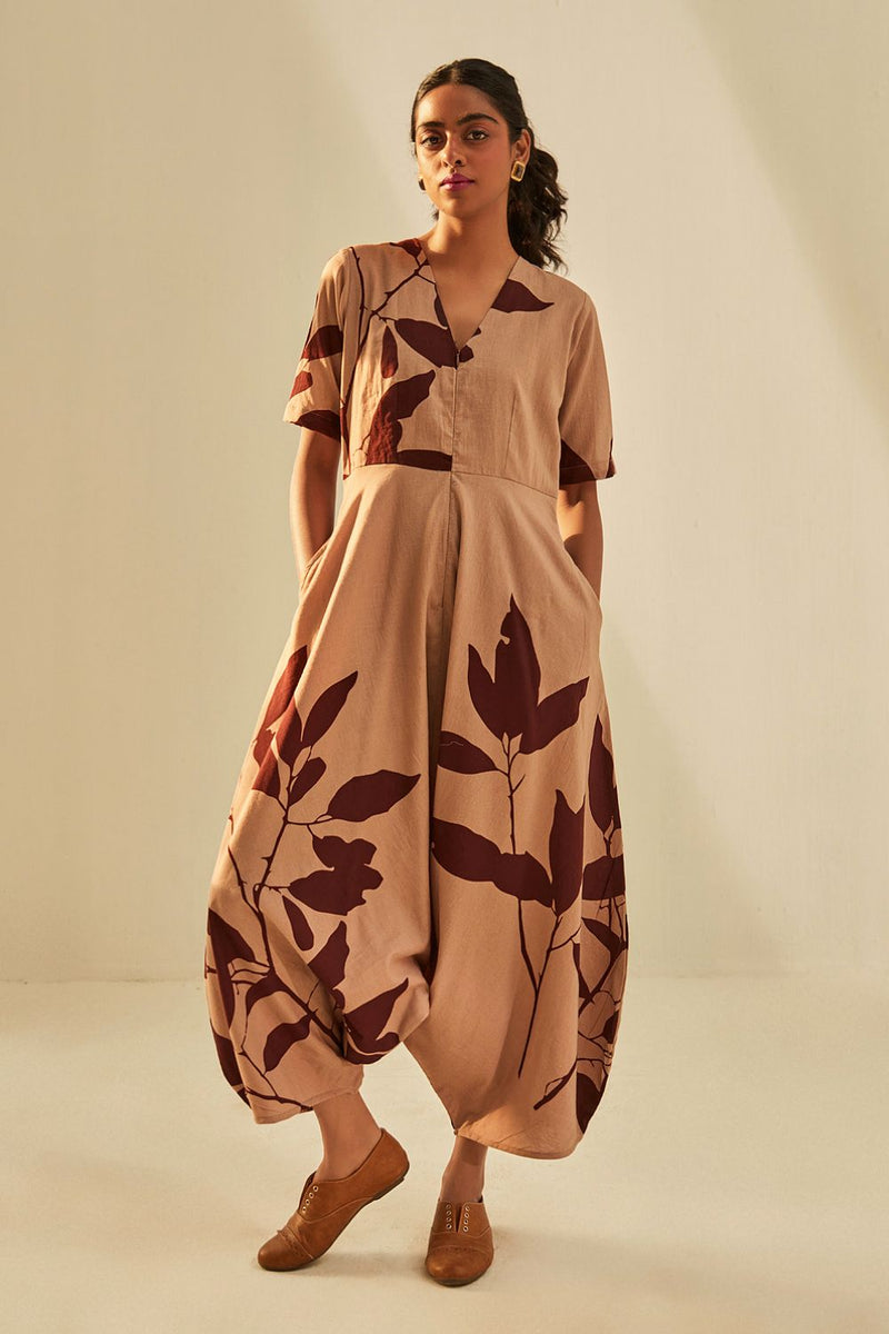 Brunet jumpsuit cotton by Khara Kapas in brown for women Worldwide