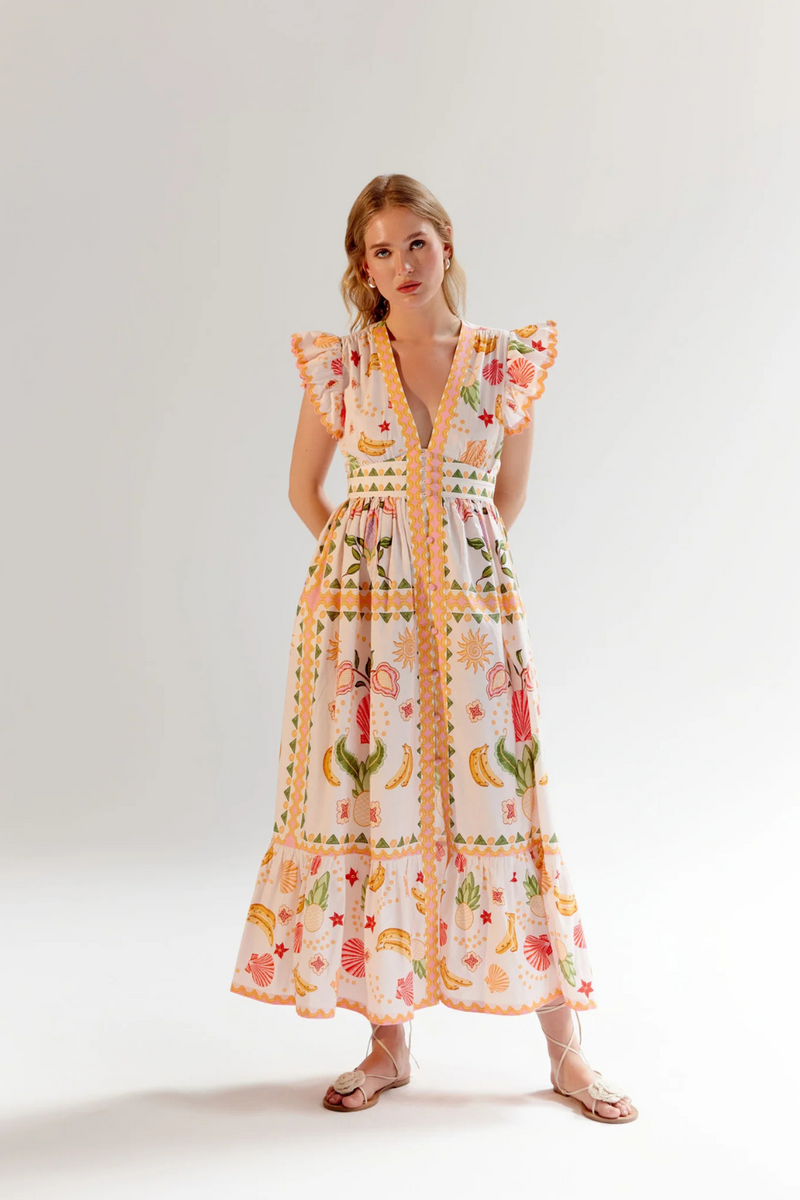 Estella Maxi - Seashell (Ecru) poplin by NOIB for women Worldwide