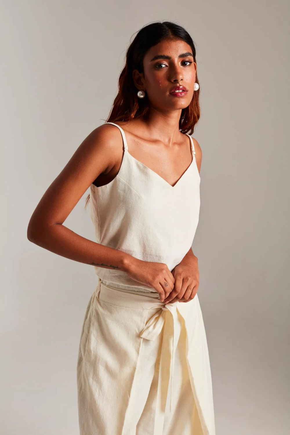 Vanilla Co-Linen Camisole Top & Wrap Pants