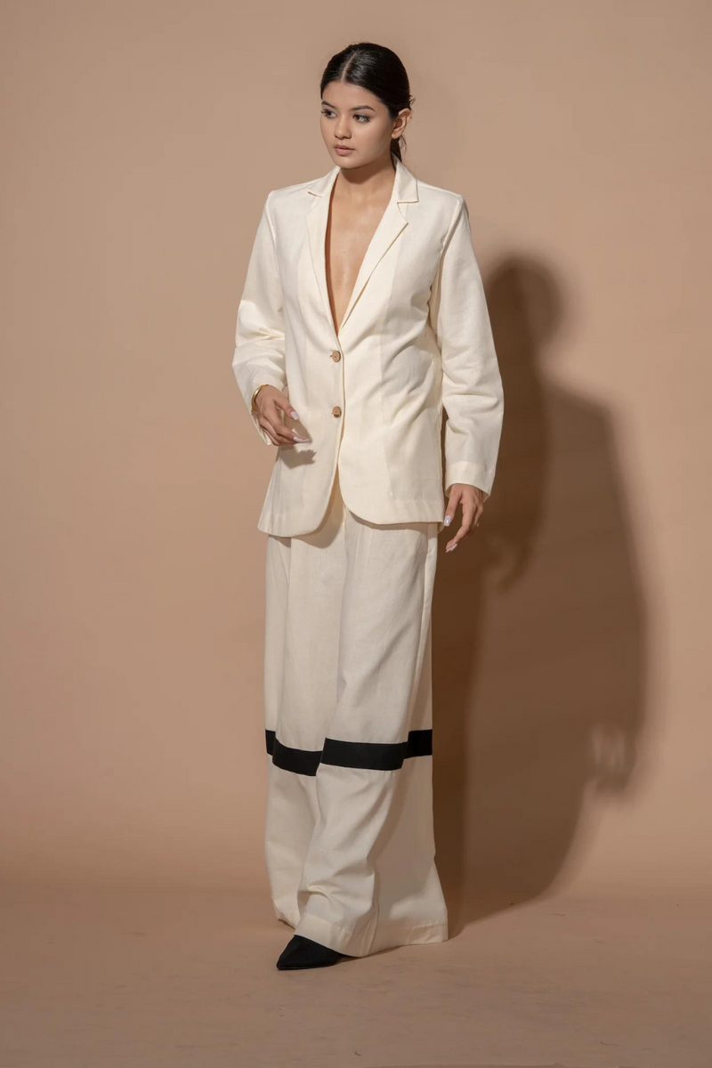 Vanilla Pants 100% cotton matty pants/trousers by Stoique in natural, black for women Worldwide