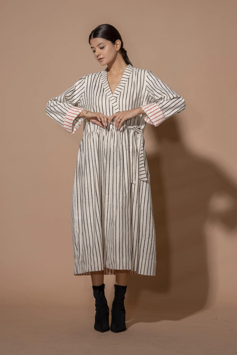 Oregano Dress 100% cotton dresses by Stoique in black, natural, red for women Worldwide