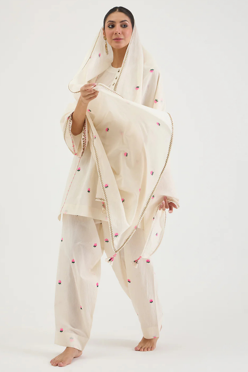 LOTUS DUPATTA cotton by AAVIDI for women Worldwide