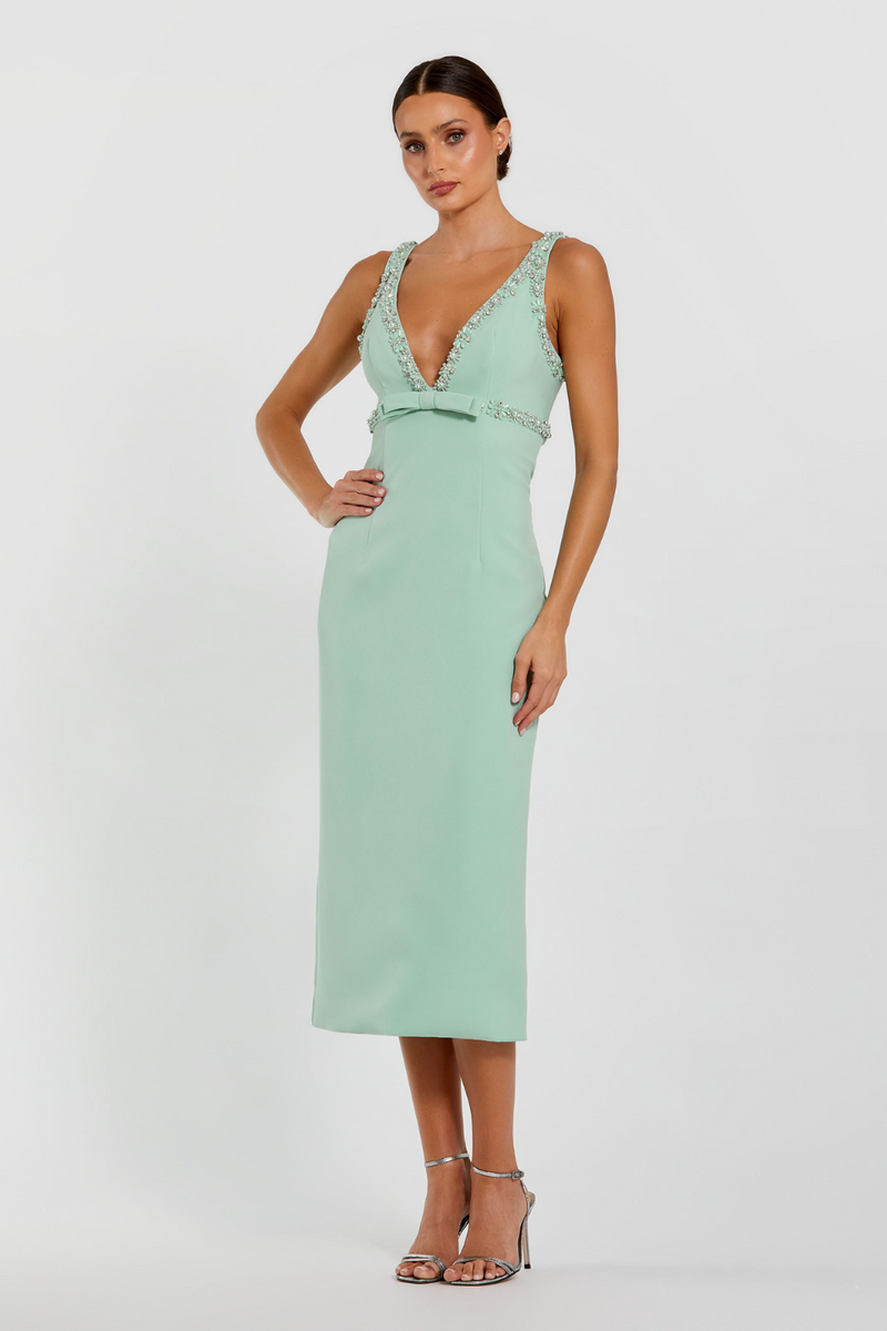2276- Beaded Trim-Sage by Mac Duggal for women Worldwide