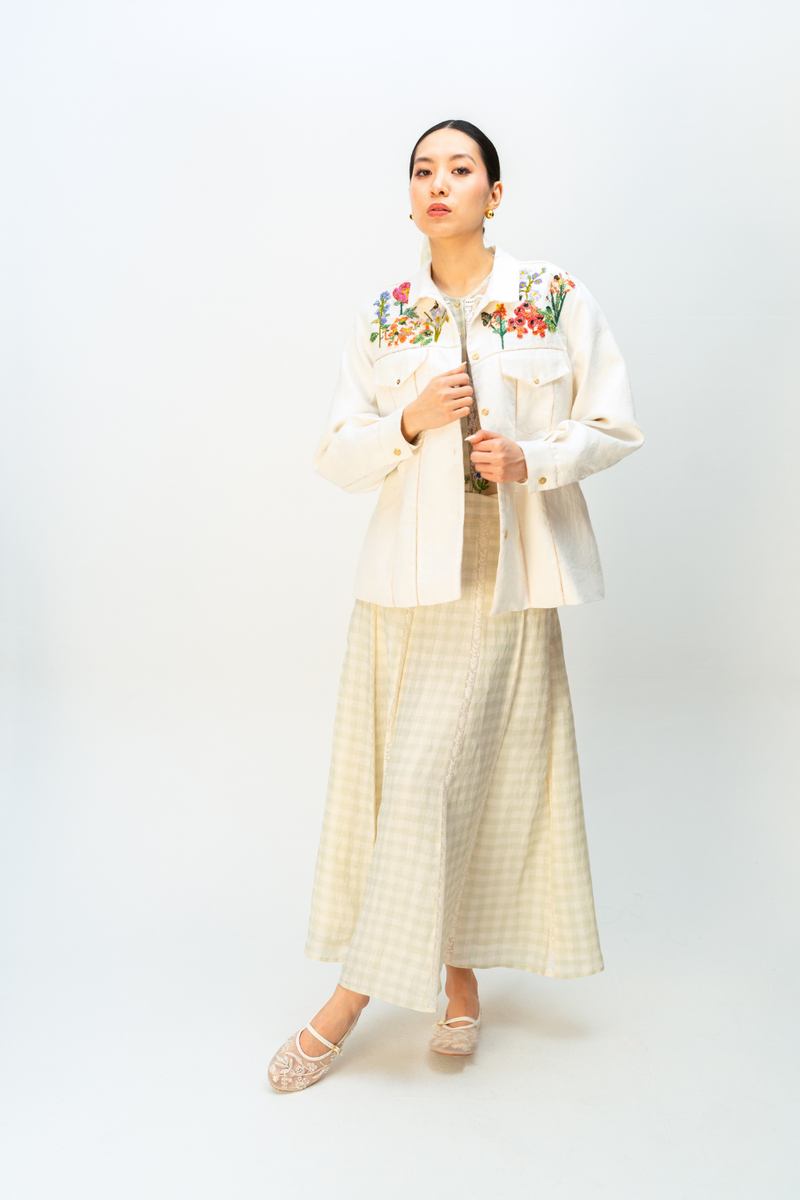 LUSH MEMORY JACKET linen jacket/overlay by Ode to Odd in off white for women Worldwide
