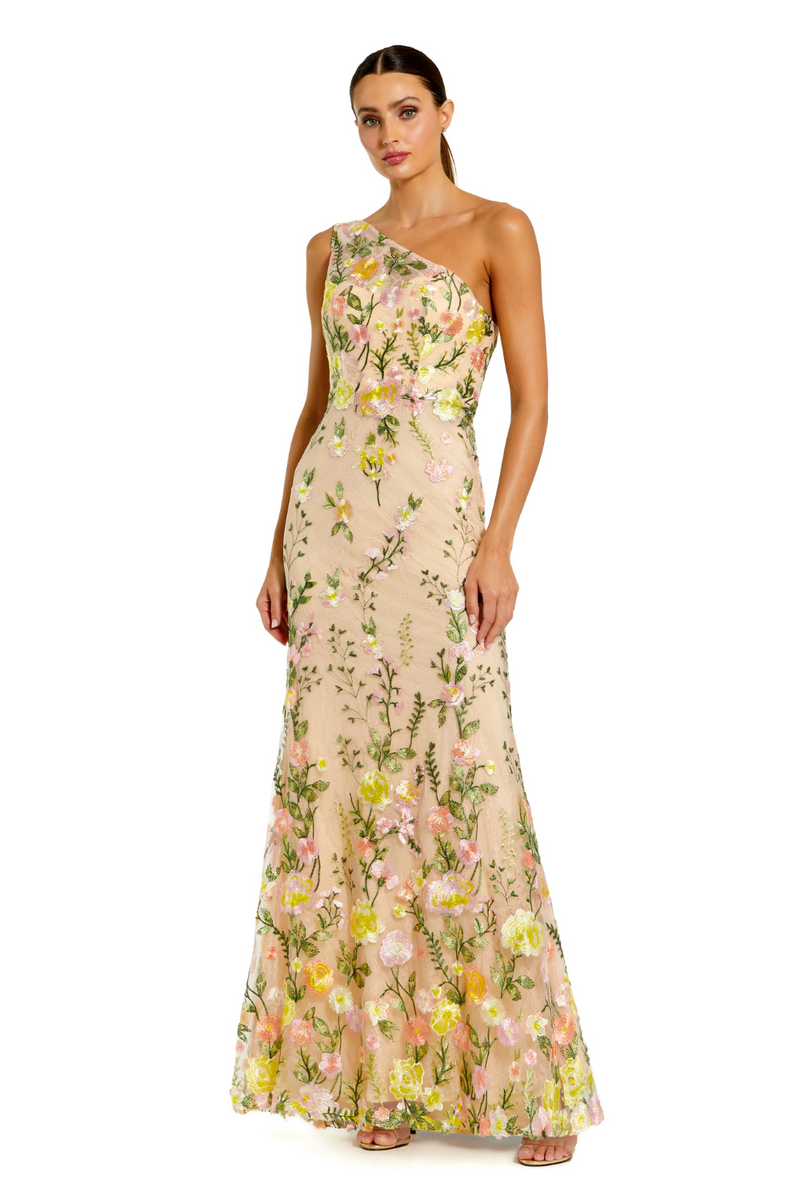 68606-Floral Embroidered Gown-Yellow Multi mul by Mac Duggal in yellow color for women Worldwide