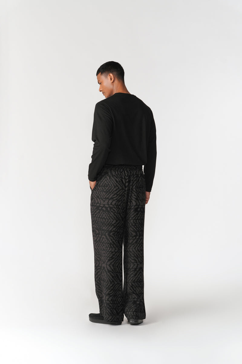 Jacquard Lounge Pants pant/trouser by Turn Black in black for men Worldwide