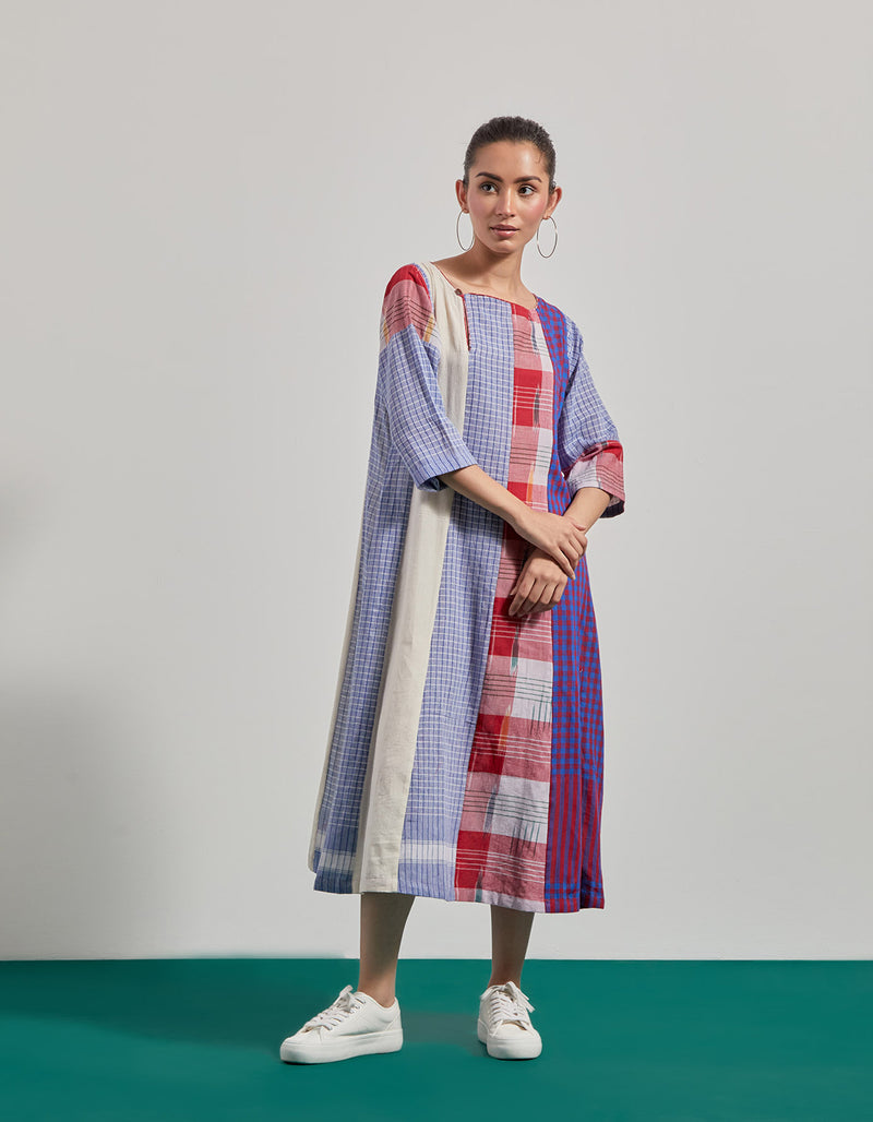 Skylark Dress gamcha dress by 145 East in blue, purple, red for women Worldwide