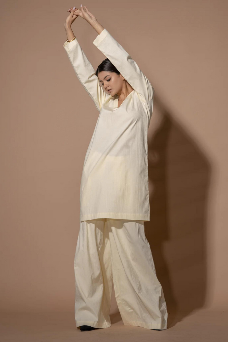 Lemongrass Tunic viscose lycra kaftans and tunics by Stoique in off white for women Worldwide