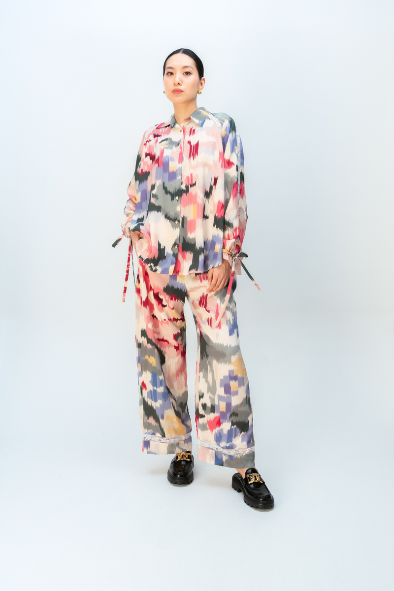 DAWN BLUSH CO-ORD SET crepe co-ord set by Ode to Odd in multi for women Worldwide