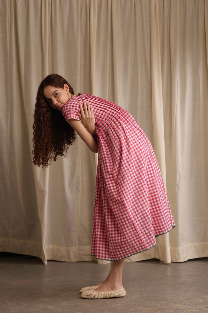 Darla Dress cotton by MASON AND MILL in pink color for women Worldwide