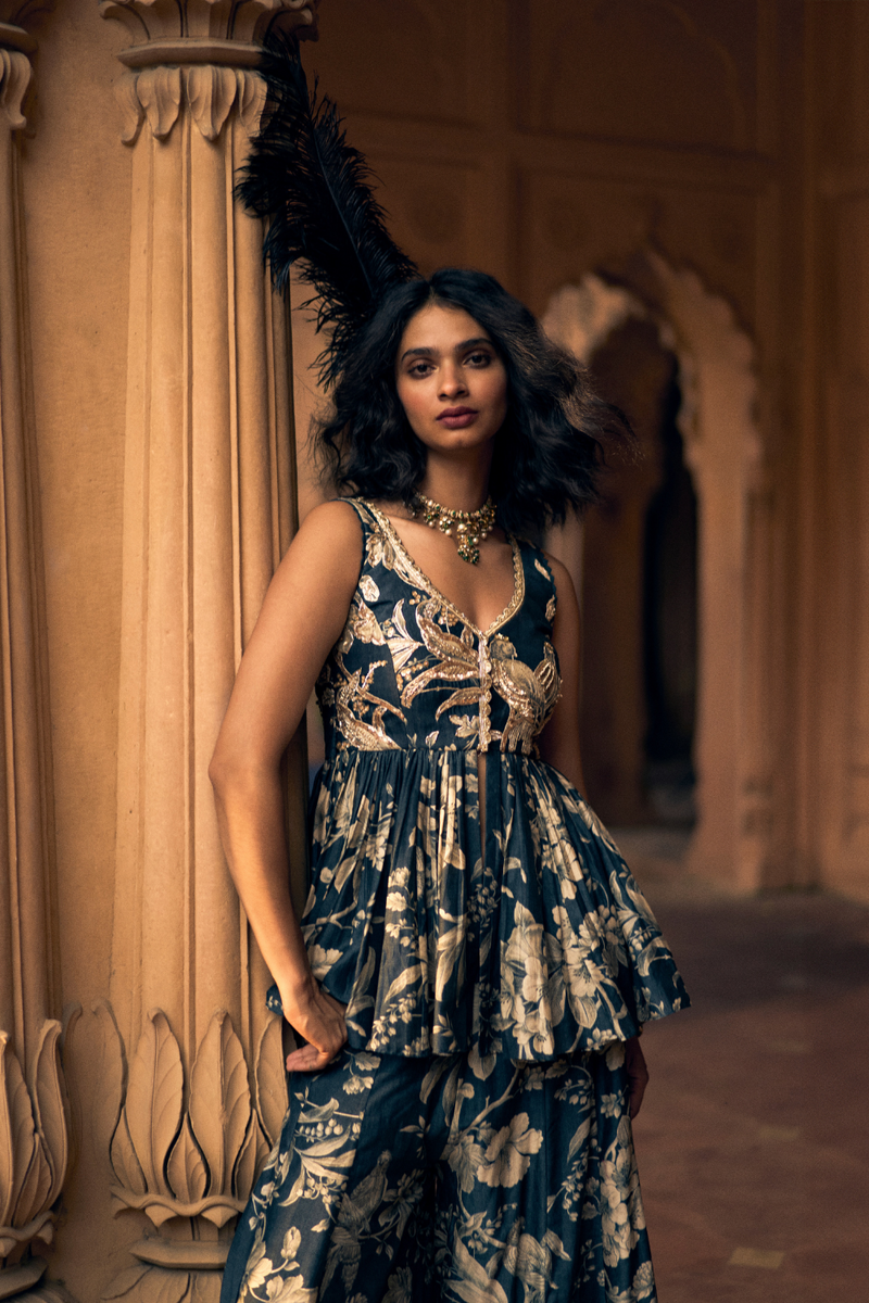 PH-2491 
Peplum 
Palazoo Set by Paulmi & Harsh for women Worldwide