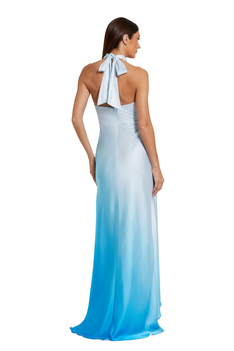 68501-Halter Neck Gown-Blue Ombre by Mac Duggal in blue color for women Worldwide
