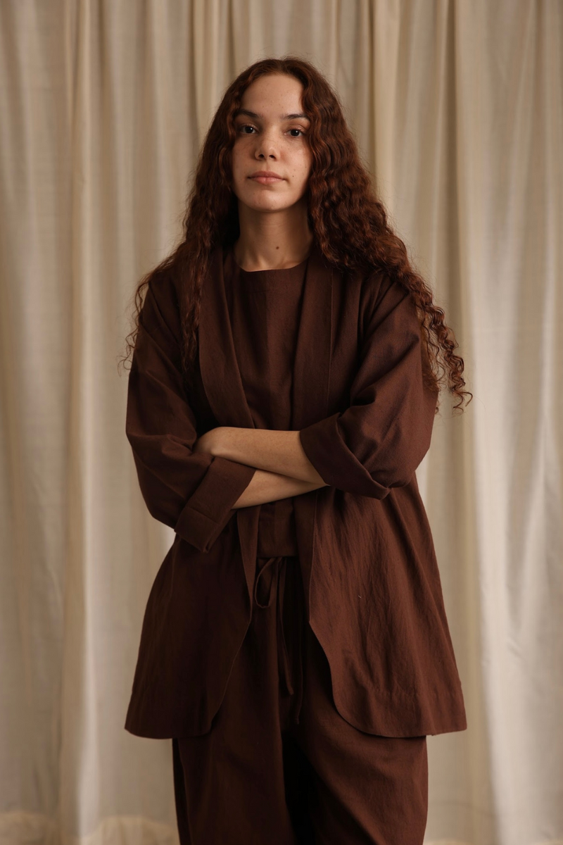 Juna Jacket cotton by MASON AND MILL in brown color for women Worldwide