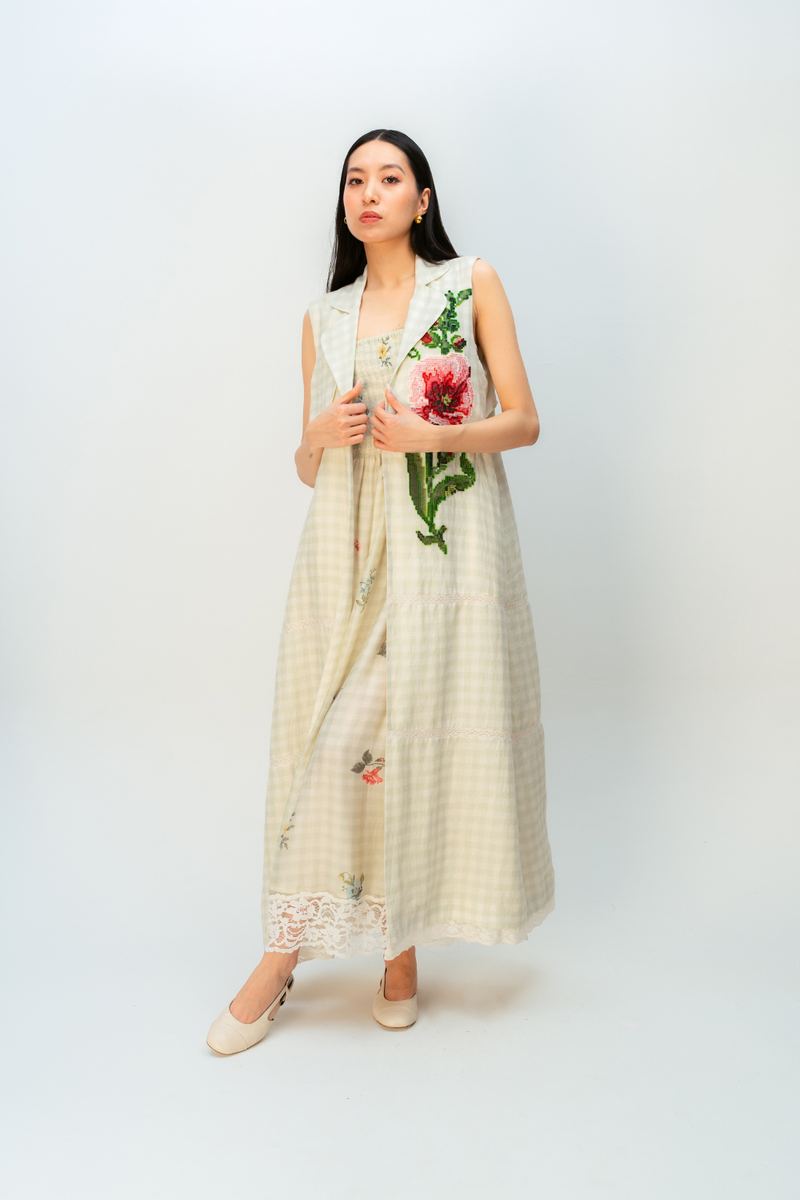 Summer Shimmer Trench linen jacket/overlay by Ode to Odd in green for women Worldwide
