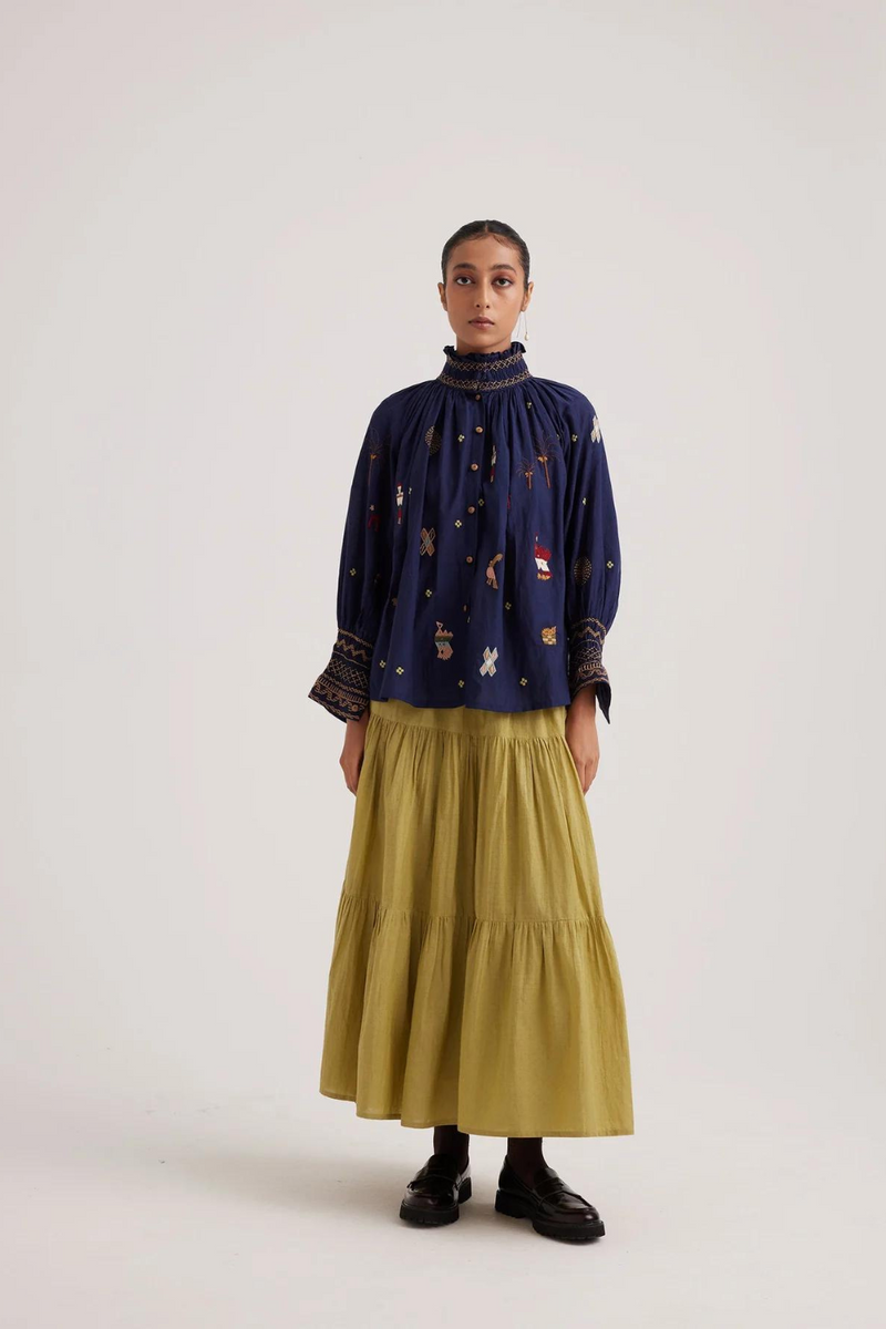 Farmer Top-Folk Ink cotton by CORD for women Worldwide