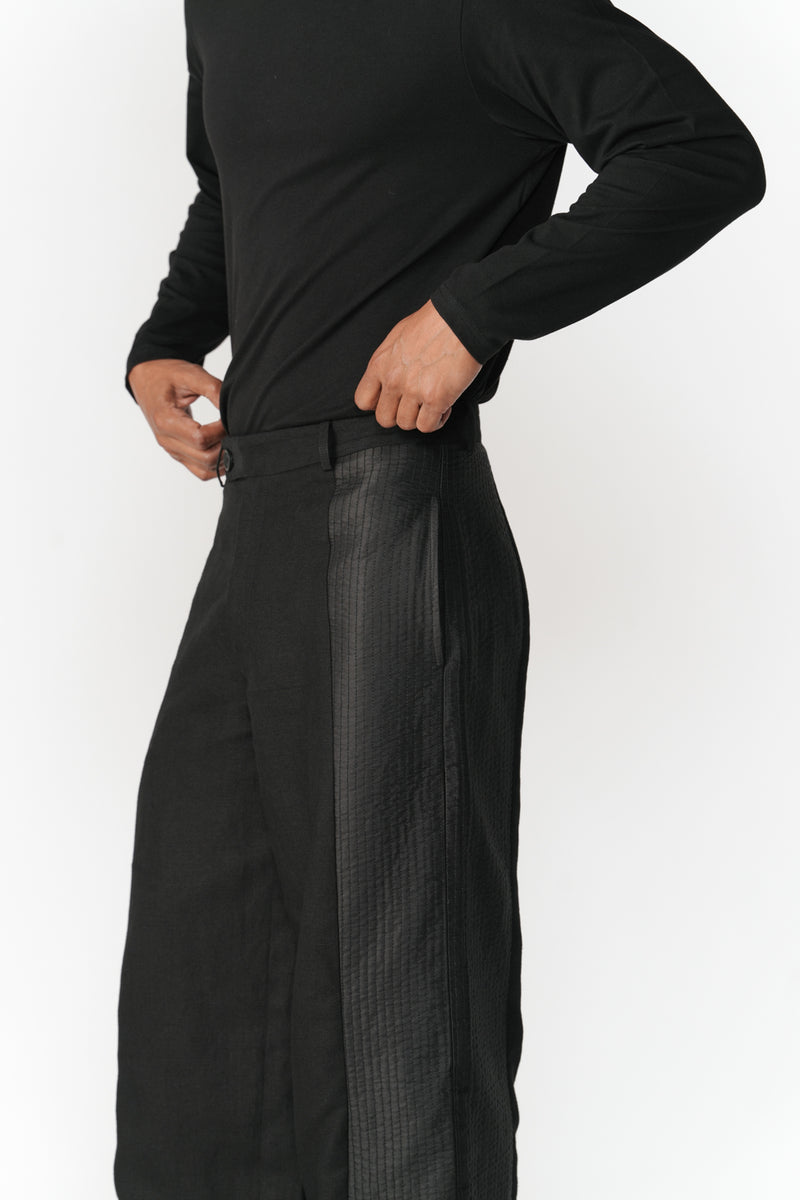 Wide-Leg Side Panel Pants pant/trouser by Turn Black in black for men Worldwide