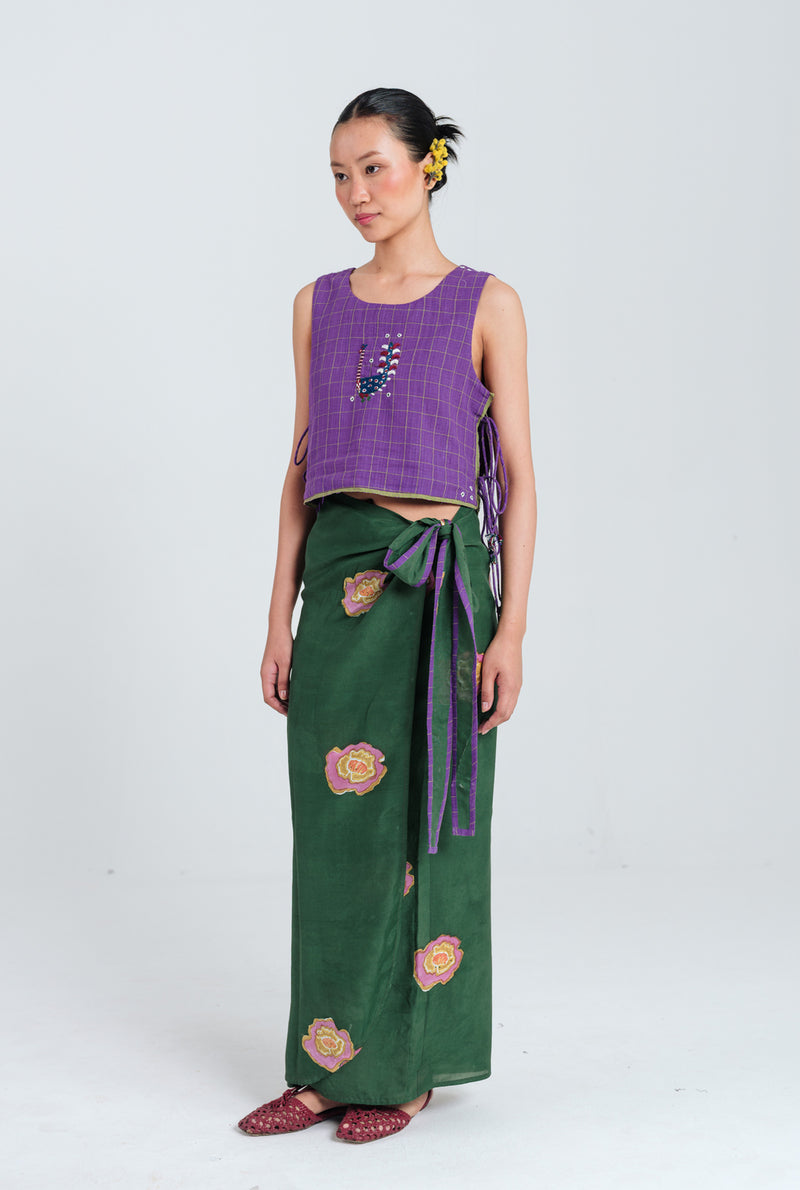 Drift Handloom Overlay handwoven cotton jacket/overlay by JodiLife in purple for women Worldwide