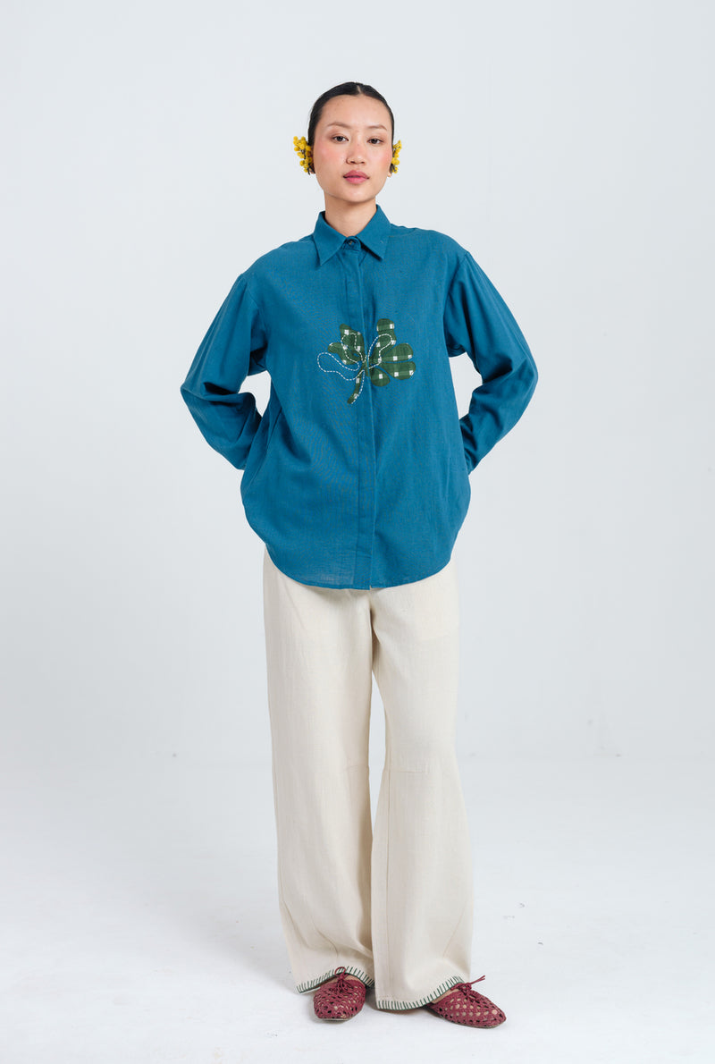 Ether Handloom Shirt kala cotton top/shirt by JodiLife in blue for women Worldwide