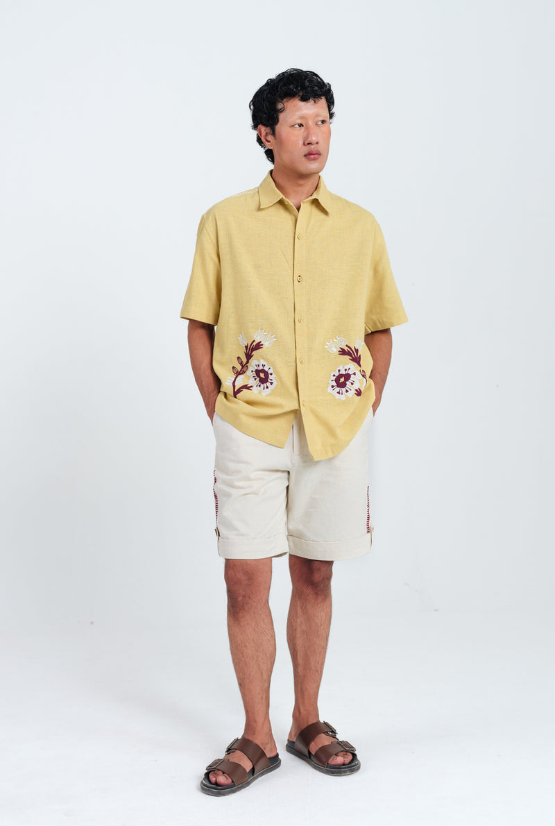 Aamras Shirt kala cotton shirt by Jodi Men in yellow for men Worldwide