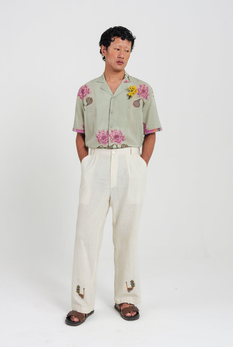 Gulkand Shirt cotton shirt by Jodi Men in green, pink for men Worldwide