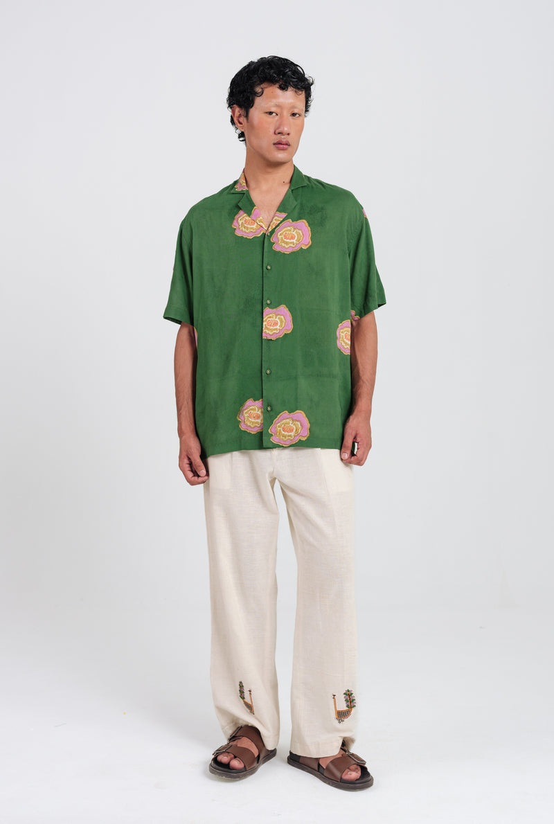 Flow Shirt muslin silk shirt by Jodi Men in green for men Worldwide
