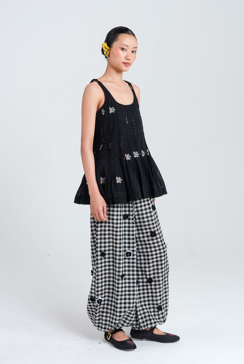 Groove Handloom Balloon Pants handwoven cotton pant/trouser by JodiLife in black, white for women Worldwide