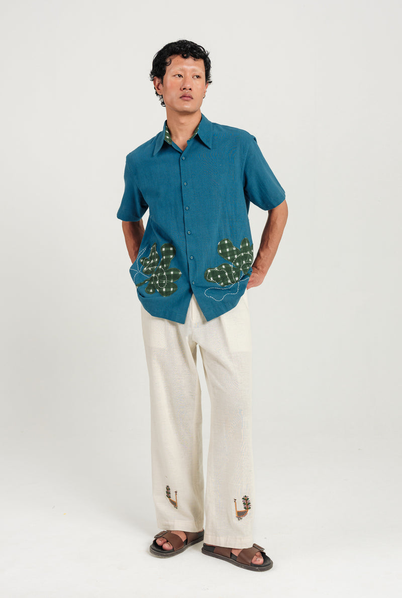 Ether Handloom Men Shirt kala cotton shirt by Jodi Men in blue for men Worldwide